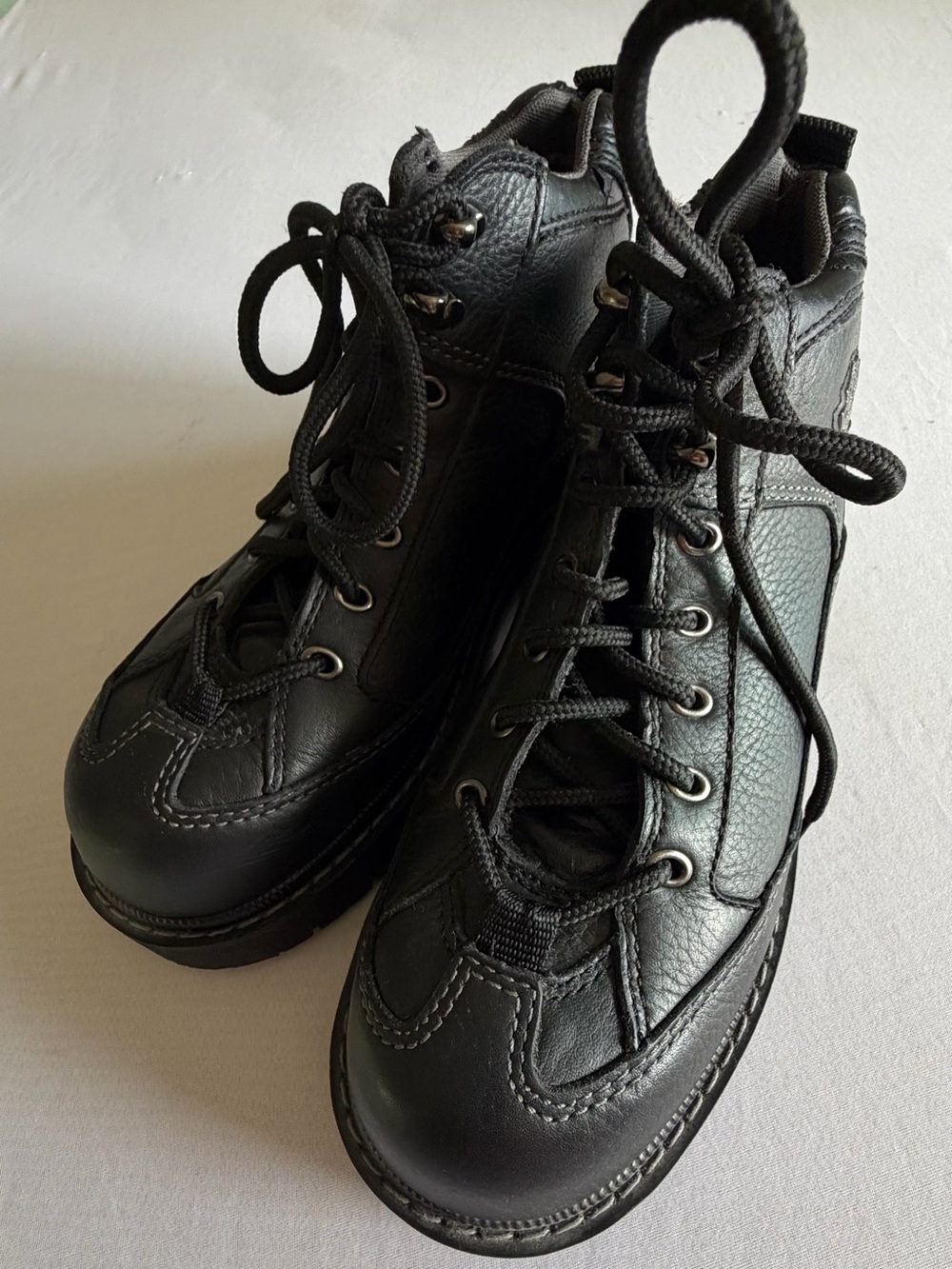 Harley-Davidson Men's Black Leather Lace-Up Boots